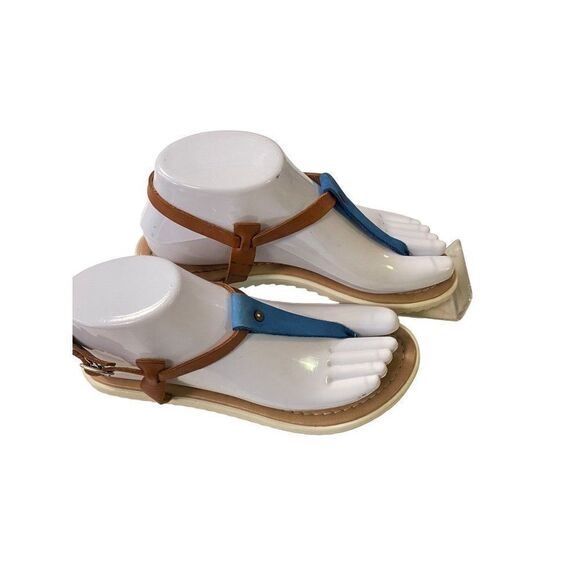 Barbara Barbieri Shoes Sandals Thong Blue Natural Italy 36 US 5.5 - Picture 2 of 5